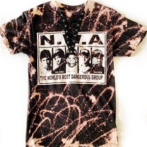 Vintage NWA Lace Up Band Tee